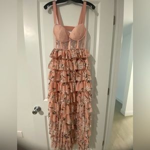 Pink floral and sheer day dress
